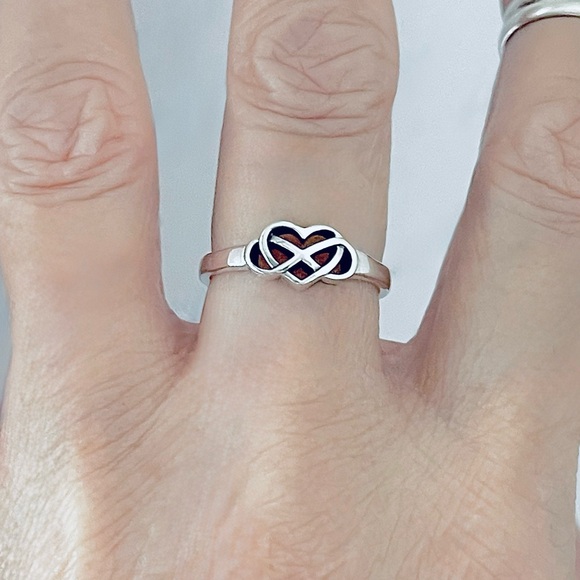 Sterling Silver Infinity Heart Ring, Eternity Love Rings, Celtic Knots Jewelry - Picture 11 of 13